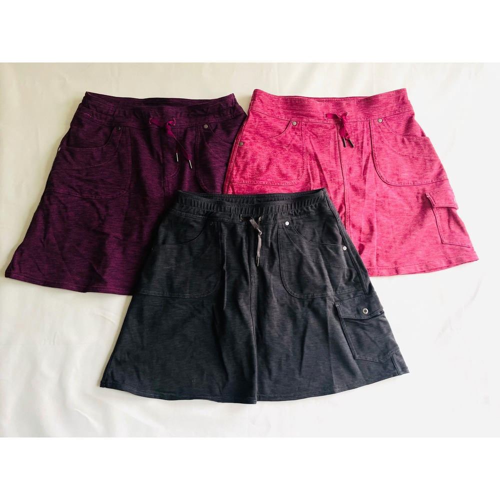 Lot of 3 Kuhl Mova Skorts Womens XS Charcoal Purple Pink Hiking Active Skirts